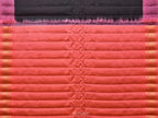 Black and Peach Gadwal Silk Handloom Saree with Mango Pallu and Border Design - Global Threads