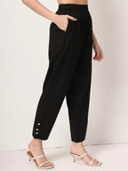 Yufta Black Cotton Straight Kurta Set - Distacart