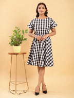 BohoJazz Check-Mate Black n White Check Dress - Distacart