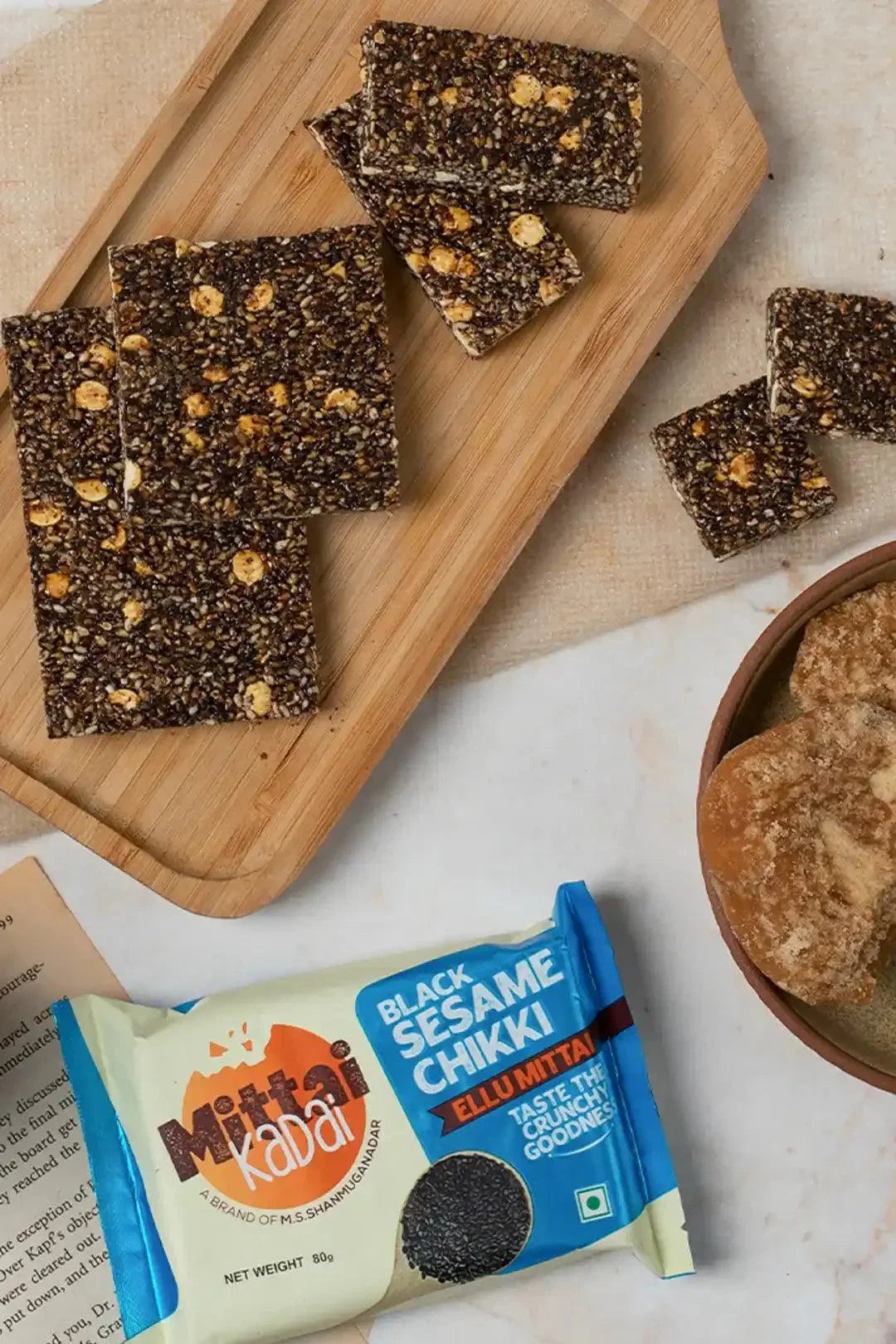 Sattur Mittai Kadai Black Sesame Chikki Bar - Distacart