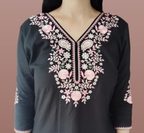 Jaitra Apparels Women Printed Pure Cotton Straight Kurta (Black) - Distacart