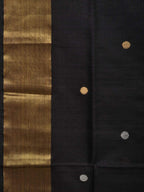 Black Uppada Silk Handloom Saree with Birds Pallu Design - Global Threads