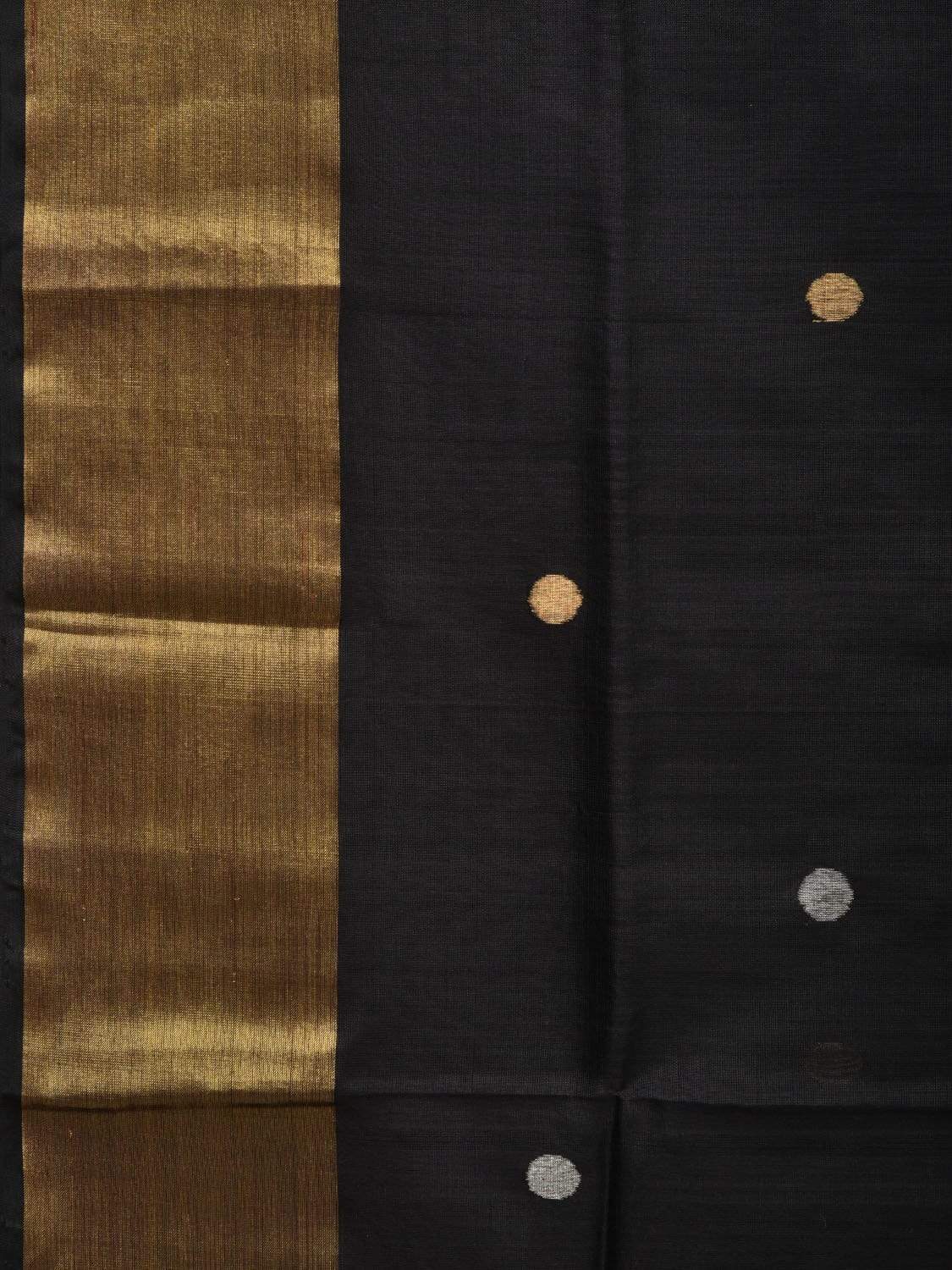 Black Uppada Silk Handloom Saree with Birds Pallu Design - Global Threads