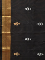 Black Uppada Silk Handloom Saree with Floral Pallu Design - Global Threads