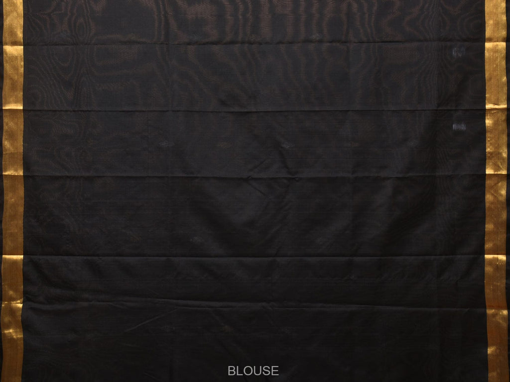 Black Uppada Silk Handloom Saree with Floral Pallu Design - Global Threads