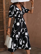 Pimu Style Short Sleeve Dress - Black