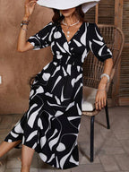Pimu Style Short Sleeve Dress - Black