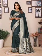 Anaita Black Banarasi Silk Saree With Weaving Work - Distacart