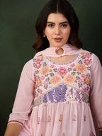 Sangria Embroidered Kurta, Palazzo With Dupatta