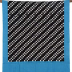 Blue and Black Pochampally Ikat Cotton Handloom Dupatta with Diagonal Design - Global Threads