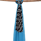 Blue and Black Pochampally Ikat Cotton Handloom Dupatta with Diagonal Design - Global Threads