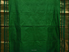 Blue and Green Gadwal Silk Handloom Saree with Checks Design - Global Threads