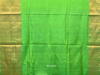 Blue and Green Uppada Silk Handloom Plain Saree with Big Border Design - Global Threads