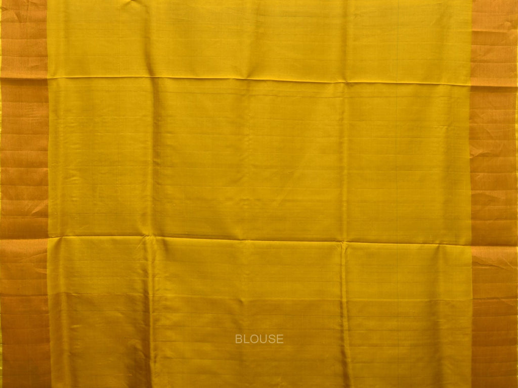 Blue and Yellow Uppada Silk Handloom Saree with One Side Border Design - Global Threads