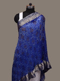 Blue Bandhani Banaras Georgette Dupatta with Border Design - Global Threads