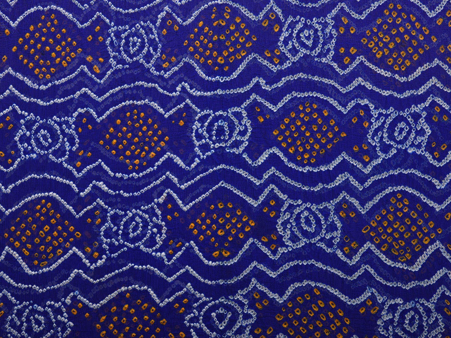 Blue Bandhani Banaras Georgette Dupatta with Border Design - Global Threads