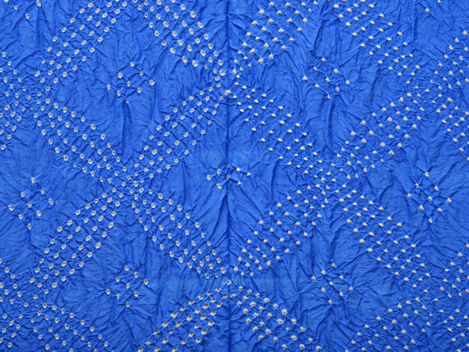 Blue Bandhani Kanchipuram Silk Handloom Dupatta with Border Design - Global Threads