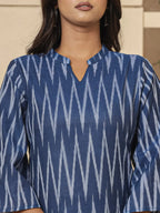 Yufta Blue Cotton Ikat Co-Ord Set