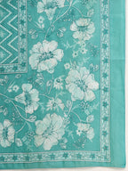 Yufta Blue Embroidered Straight Kurta Trouser And Dupatta Set