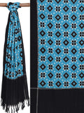 Blue Pochampally Ikat Telia Cotton Handloom Dupatta - Global Threads