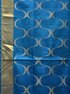 Blue Uppada Silk Handloom Saree with All Over Grill Design - Global Threads