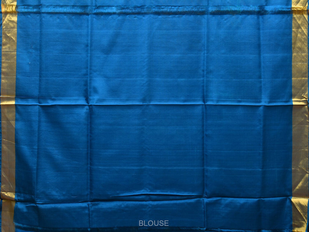 Blue Uppada Silk Handloom Saree with All Over Grill Design - Global Threads