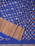 Blue Uppada Silk Handloom Saree with All Over Jamdani Design - Global Threads