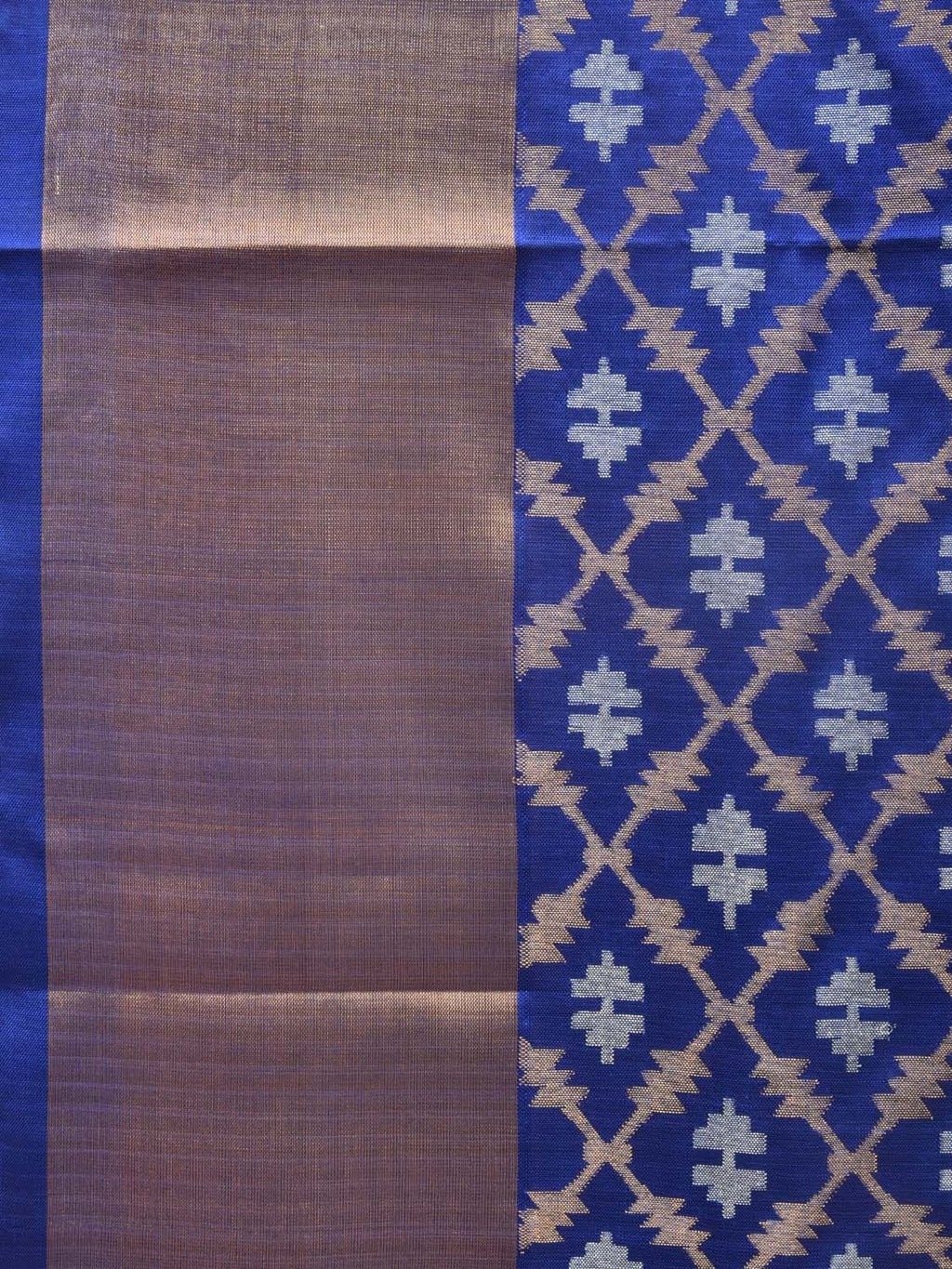 Blue Uppada Silk Handloom Saree with All Over Jamdani Design - Global Threads