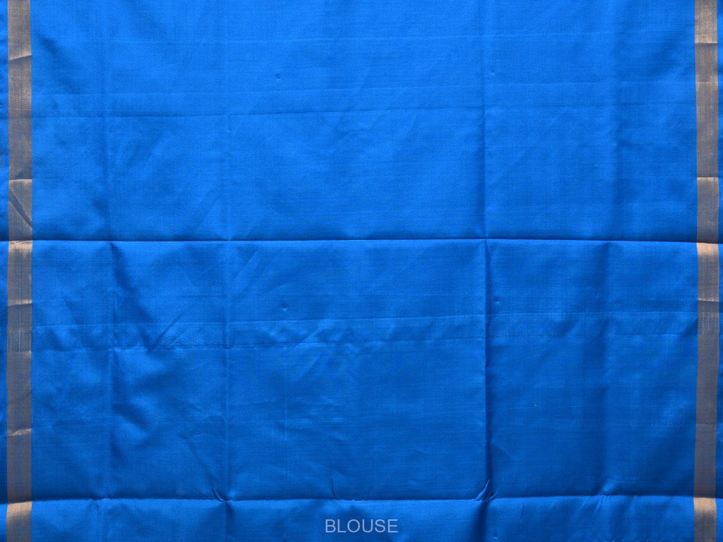 Blue Uppada Silk Handloom Saree with Border and Pallu Buta Design - Global Threads