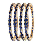 Gold-Plated Alloy American Diamond Bangles And Ring Set - The Pari - Distacart
