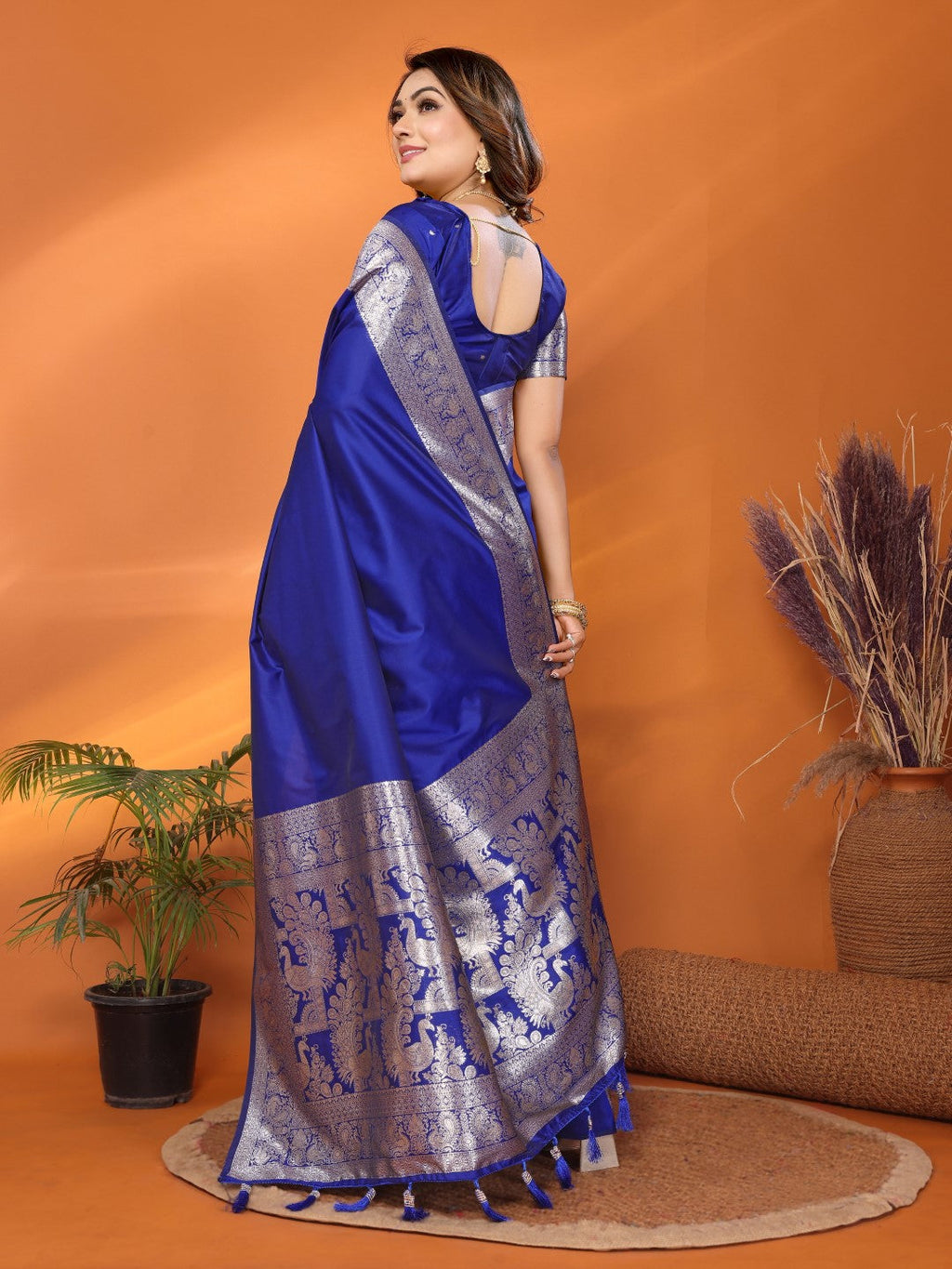 Anaita Blue Banarasi Silk Saree With Weaving Work - Distacart