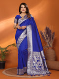 Anaita Blue Banarasi Silk Saree With Weaving Work - Distacart
