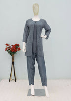 Teeya Creation Grey Color Faux Georgette Party Wear Designer Co Ord Set