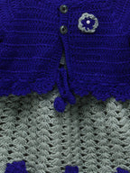 ChutPut Hand knitted Crochet Princess Wool Dress For Baby Girls - Blue