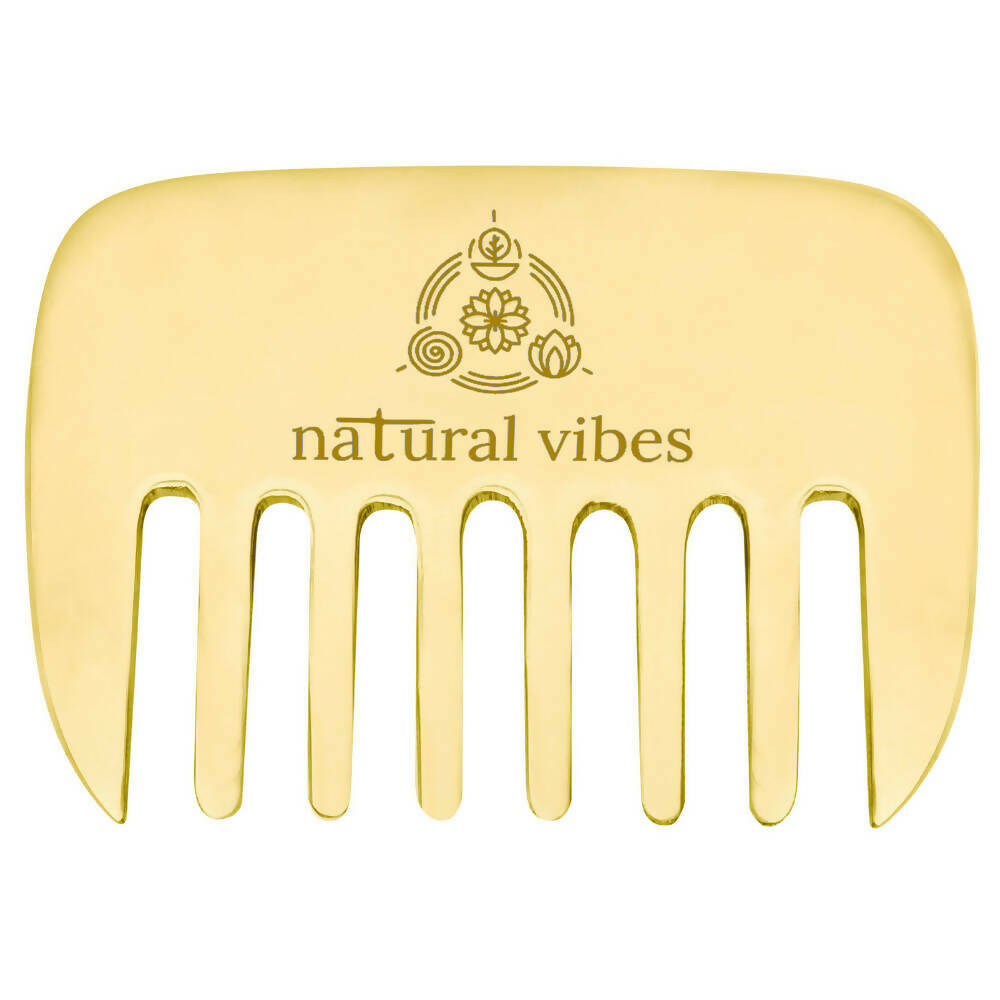 Natural Vibes Kansa Hair Comb for Hair Fall, Growth, Circulation & Stress Relief