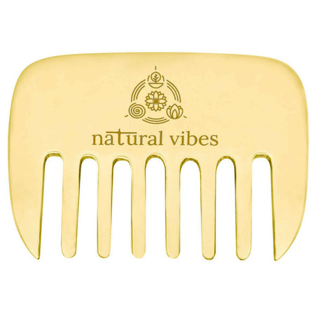 Natural Vibes Kansa Hair Comb for Hair Fall, Growth, Circulation & Stress Relief