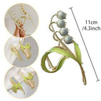 Joban Fashion Green Metal Queen Art Long Flower Hair Clutcher For Women