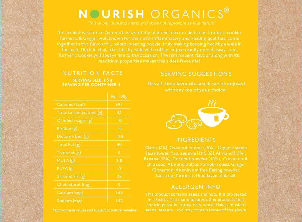 Nourish Organics Chia Turmeric Cookies