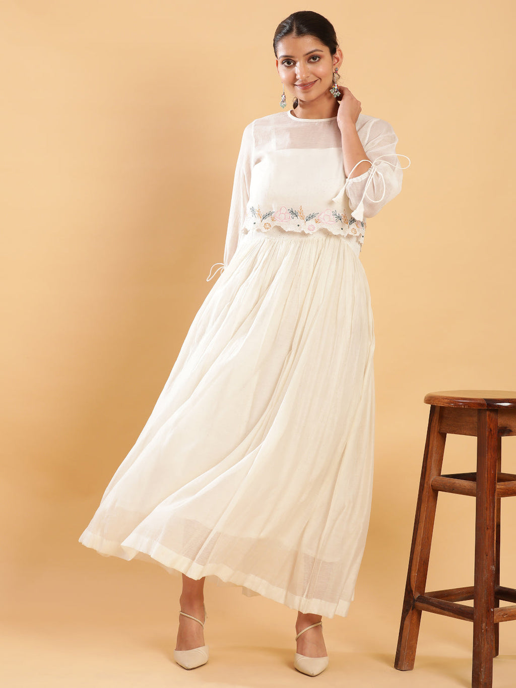BohoJazz Bohemian Signature Dress with Embroidered Mul Top - Distacart