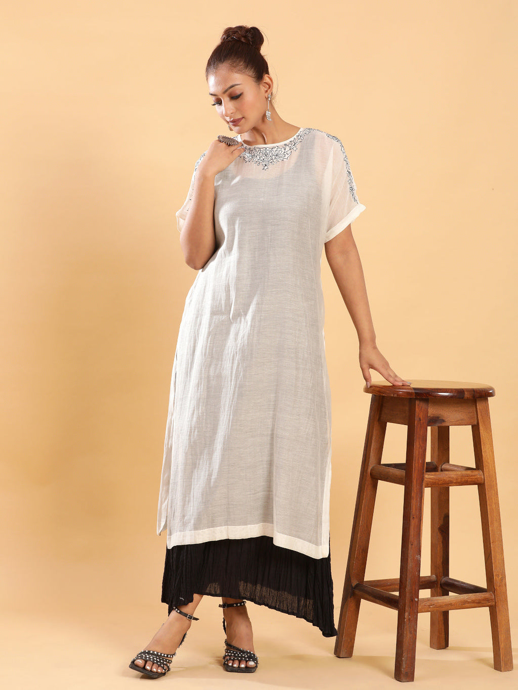 BohoJazz Bohemian Signature Mul Dress with Crushed Black Inner - Distacart