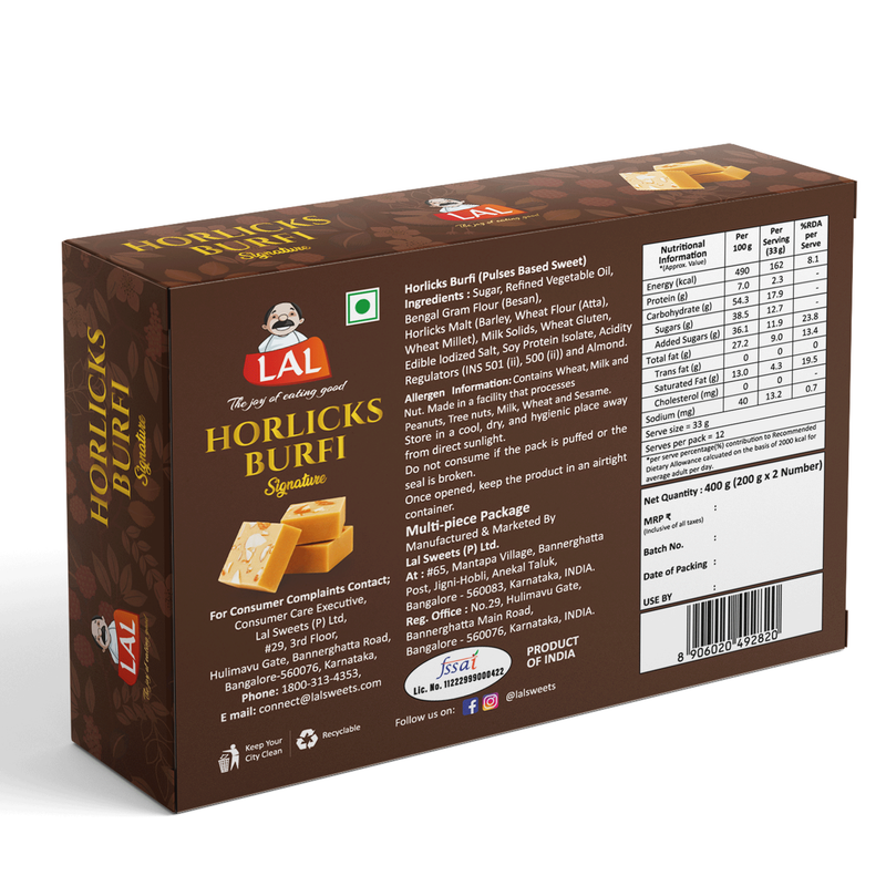 Lal Sweets Horlicks Burfi - Distacart