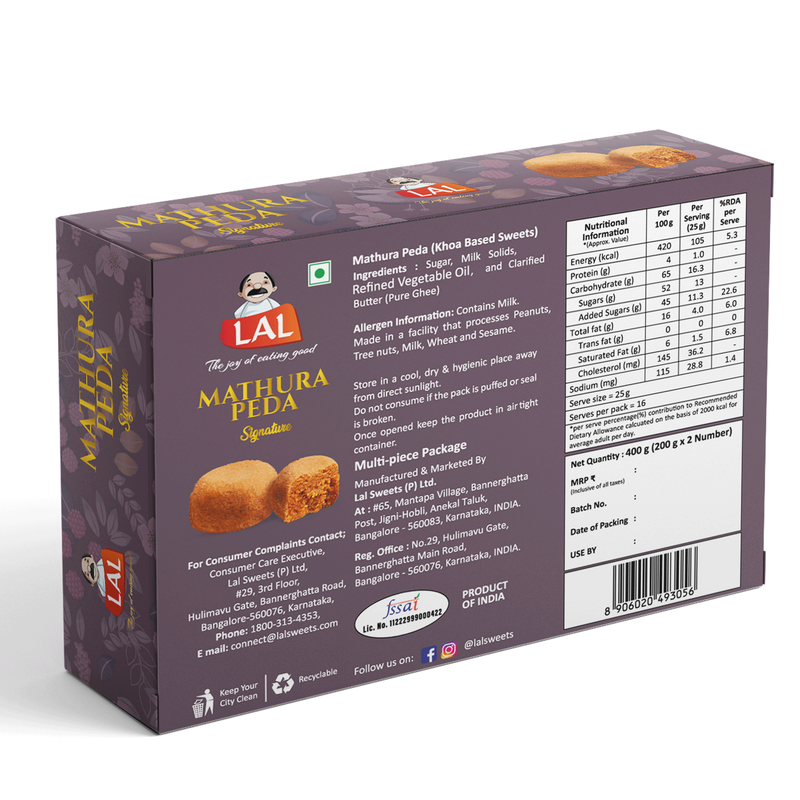 Lal Sweets Mathura Peda - Distacart
