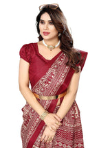 Vamika maroon Printed Art Silk Saree
