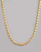 VOJ Gold-Polished Self Design Biscuit Chain For Men