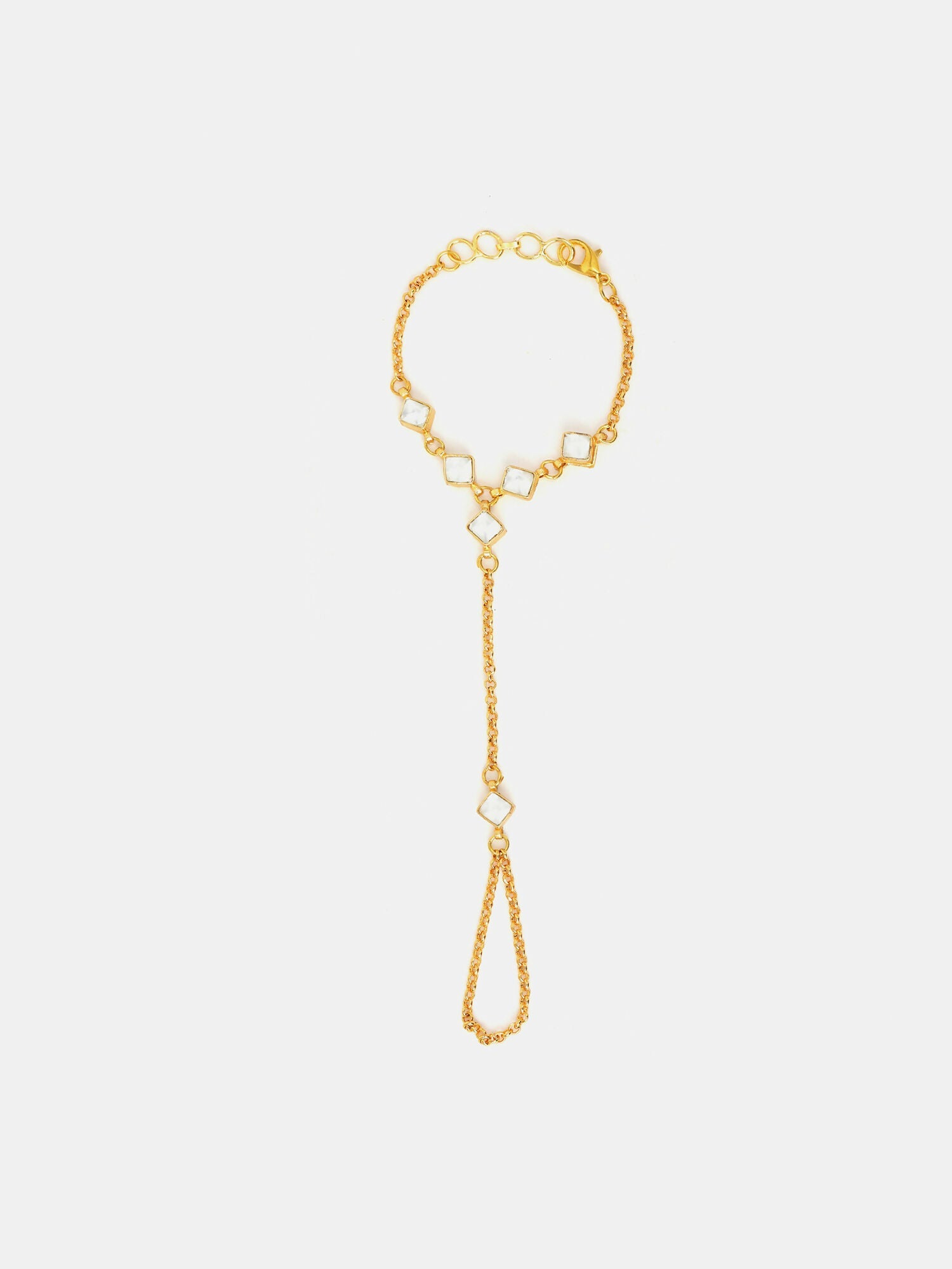 Ruby Raang Noor Minimal Gold Hand Chain - Distacart