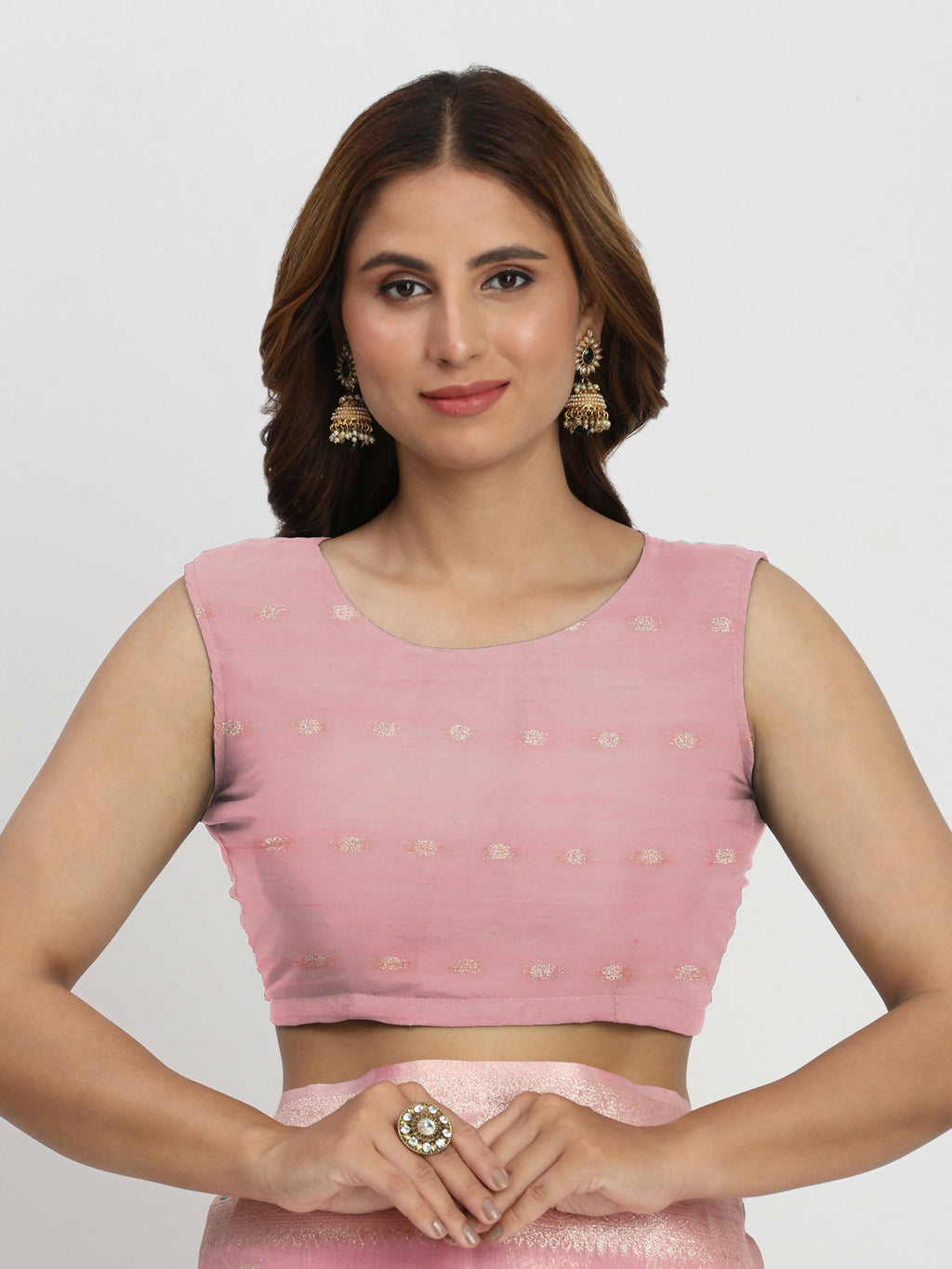Shree Shyam Fashion Linen Cotton Light Pink Saree - Distacart