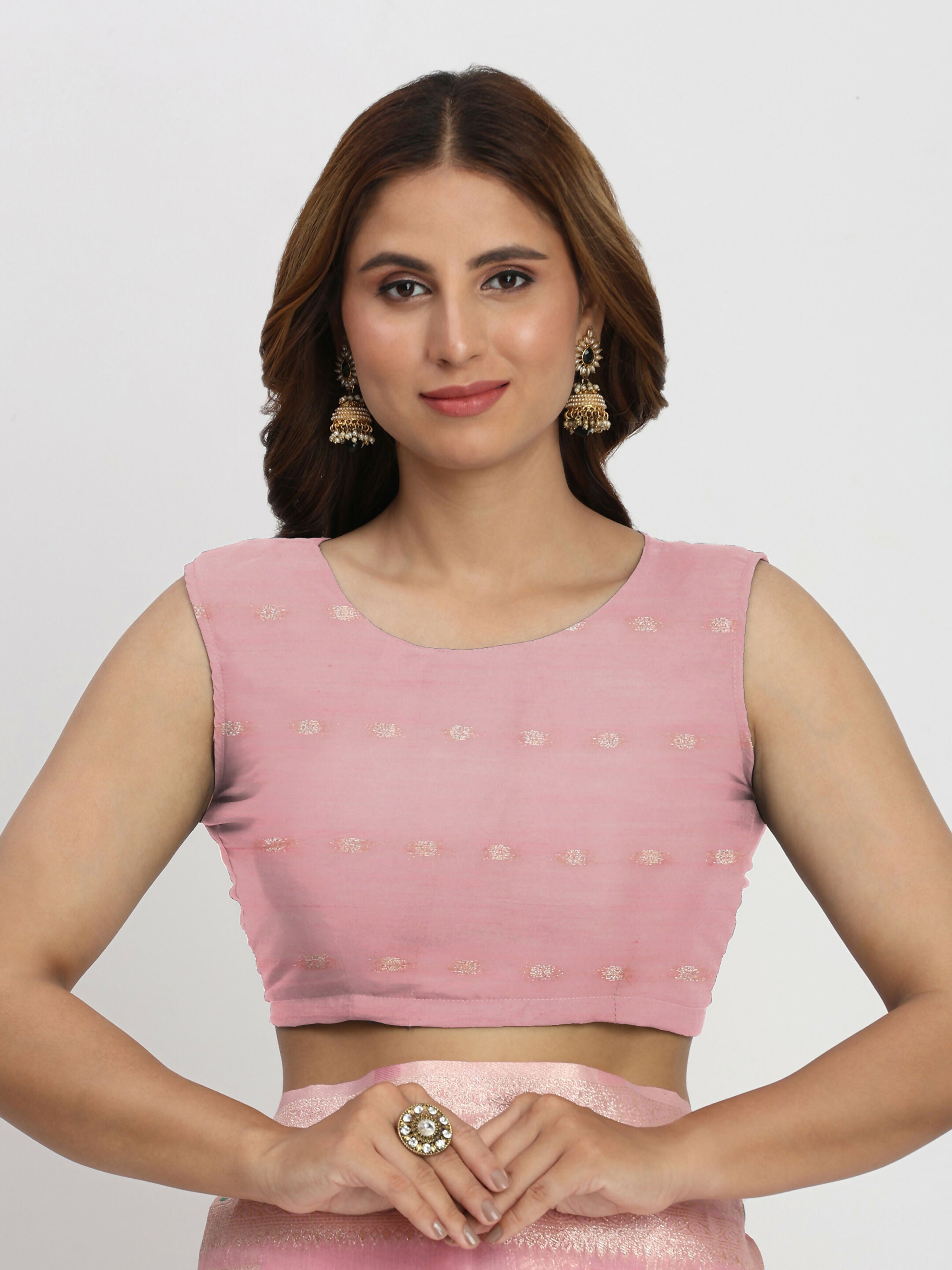 Shree Shyam Fashion Linen Cotton Light Pink Saree - Distacart