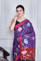 Morchari Multicolour Cotton Handloom Mirror Work Saree Unstitched Blouse - Distacart