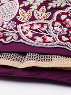 House of Panchhi Burgundy Georgette Sequins and thread embroidery Lehenga choli & Dupatta