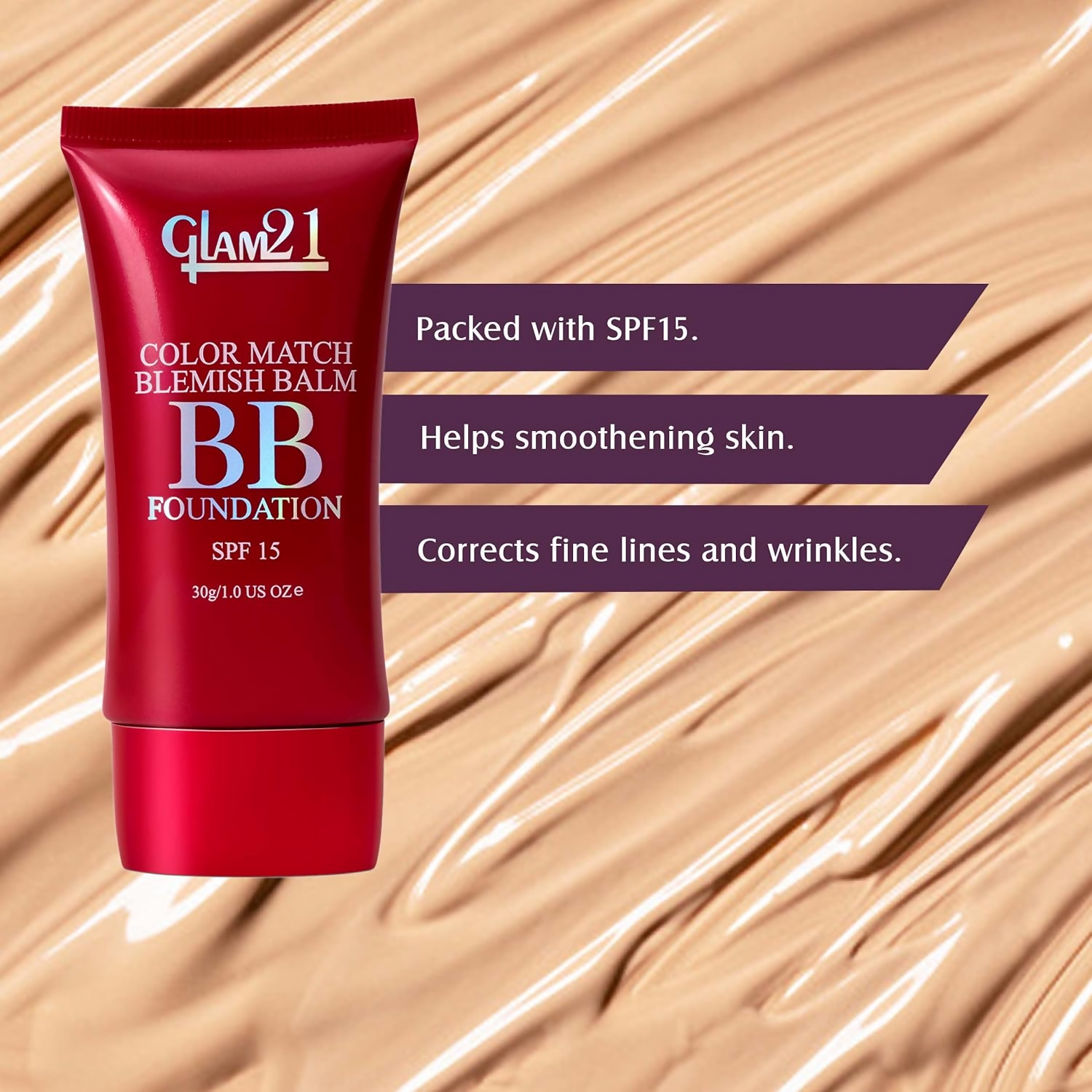 Glam21 Color Match BB Foundation SPF15 - 06 Dark Tan - Distacart